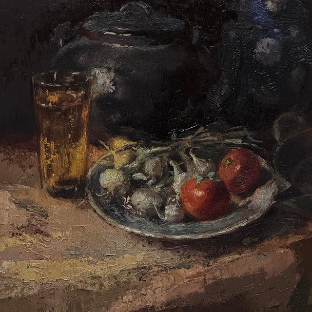 Antique Framed Oil Painting on Canvas by Guy Cambier (1923-2008) 'Country Still LIfe' For Sale - Image 13 of 16