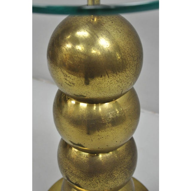 Vintage Mid Century Modern George Kovacs Style Stack Brass Ball Side Table Floor Lamp For Sale - Image 11 of 12
