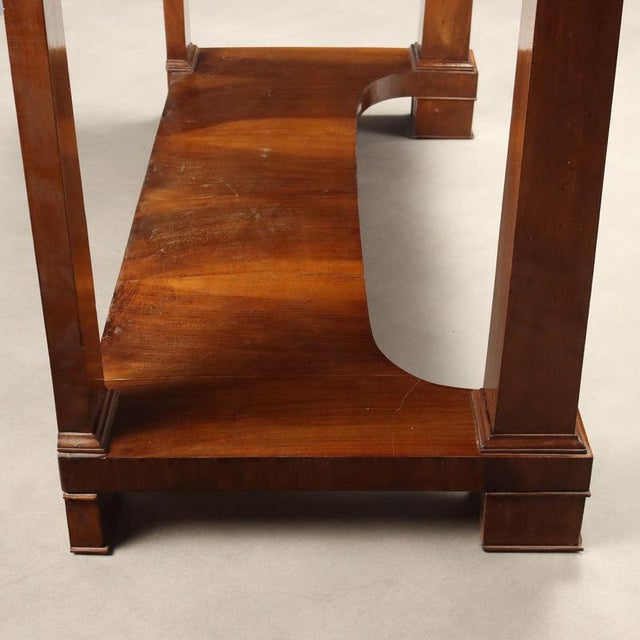 Empire Console Table in Poplar and Walnut, 1800s For Sale - Image 6 of 11