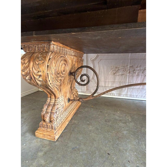 Italian Tuscan Revival Extendable Dining Table For Sale - Image 4 of 18