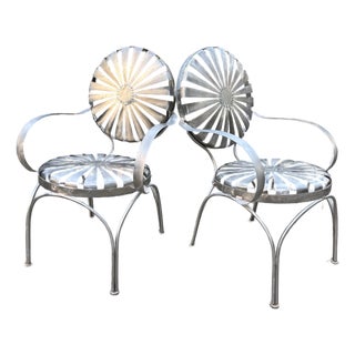 Chrome-Style Chairs Attributed to Francois Carre - Set of 2 For Sale