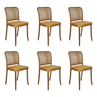 1930s Josef Hoffmann No. 811 Prague Bentwood & Cane Dining Chairs – Set of 6 For Sale