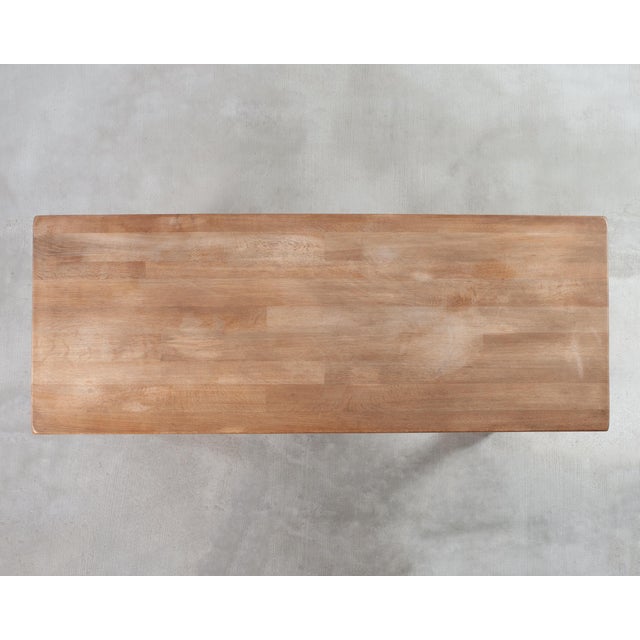 Midcentury Country French Oak Farmhouse Dining Table 7 Ft For Sale - Image 4 of 15