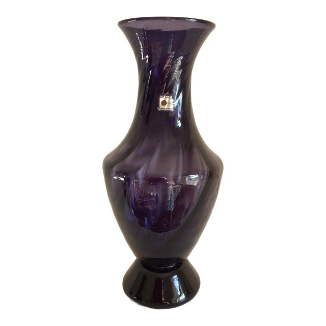 1990’s Vintage Blenko Violet Vase Chairish