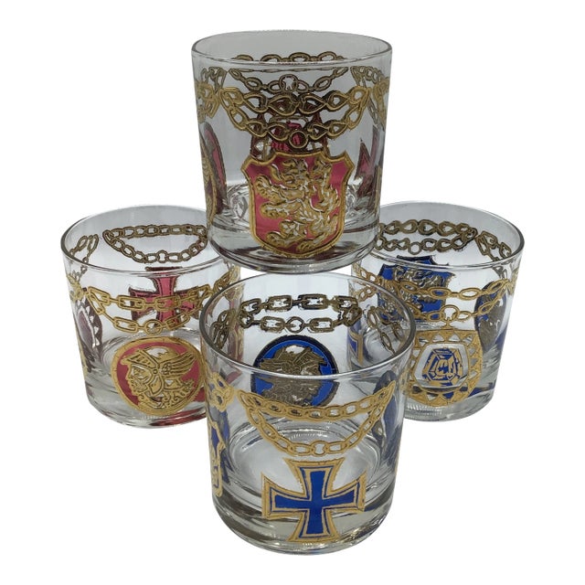 George’s Briard Medallion Rocks Glasses-Set of 4 For Sale