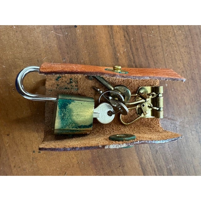Vintage Leather Suitcase, 1950s For Sale - Image 10 of 15