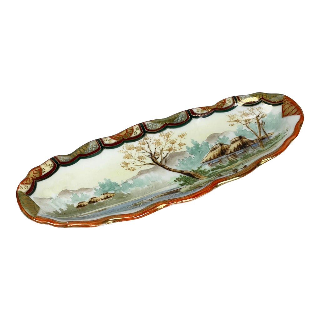 Vintage Noritake Nippon Japanese Hand-Painted Oval Candy Dish 