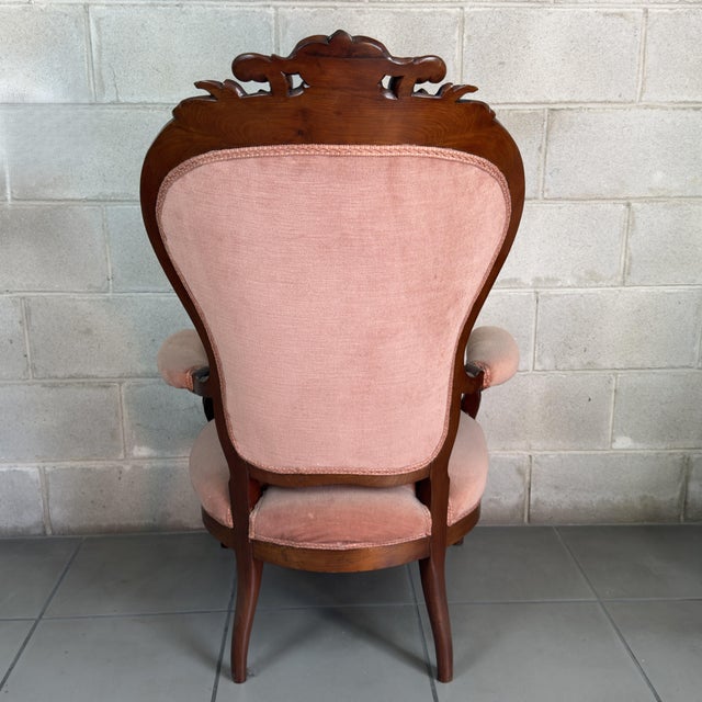 Antique Louis XV Armchair, Upholstered Fabric, Carved Wood, 20th Century For Sale - Image 3 of 11