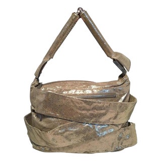 Fendi Gold Leather Wrapping Straps Small Shoulder Bag For Sale