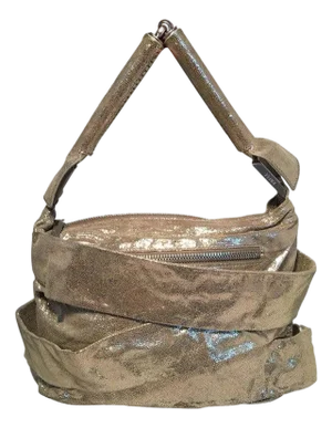 Fendi Gold Leather Wrapping Straps Small Shoulder Bag