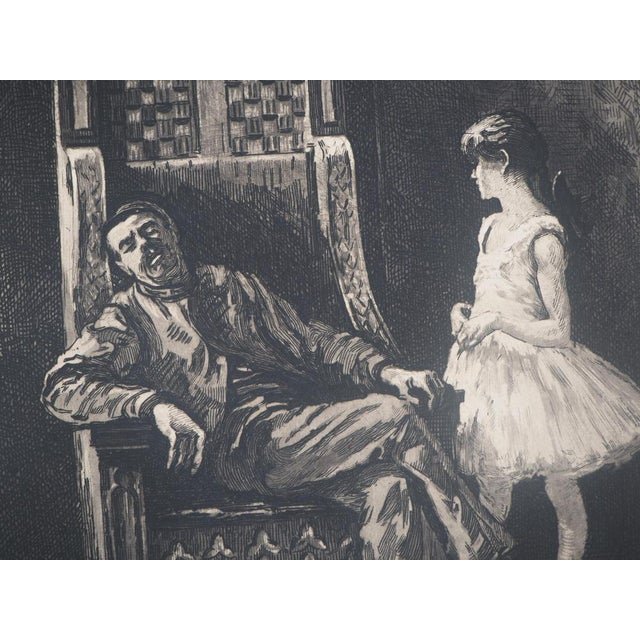 Paul Renouard, Ballerina and Her Master, 1893, Original Etching For Sale - Image 5 of 6