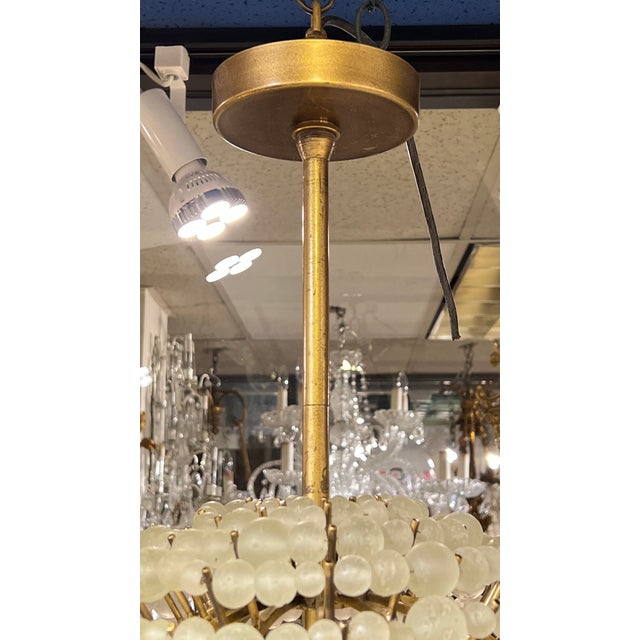 Mid-Century Modern Style Spherical Glass Bead and Brass Chandelier For Sale - Image 10 of 10