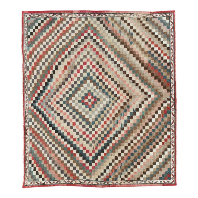 Galerie Shabab Collection Mid-20th Century Turkish Anatolian Square Carpet For Sale