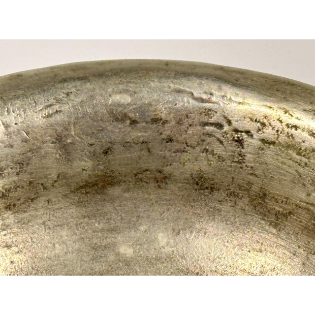 Wood Antique Tibetan Burlwood Tea Bowl with Silver Lining For Sale - Image 7 of 10