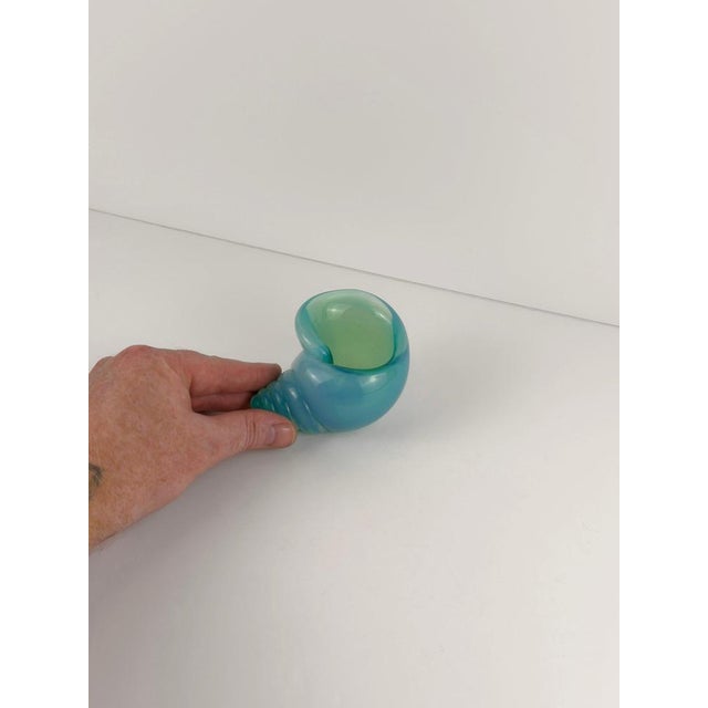 Blue Murano Blue Alabastro Glass Shell from Archimede Seguso, Italy, 1960s For Sale - Image 8 of 10