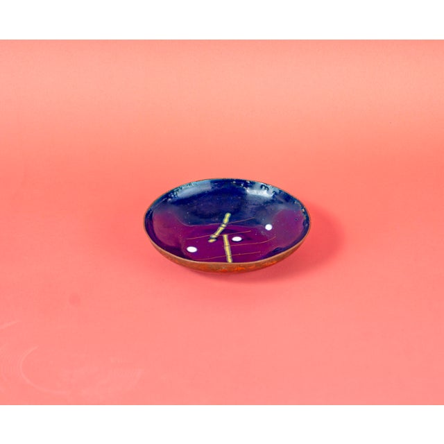 Handcrafted Bowl in Blue Enamel and Copper, 1960s For Sale - Image 10 of 10