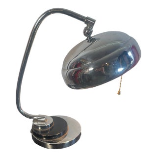 Art Deco Chrome & Black Desk Lamp 1920s For Sale