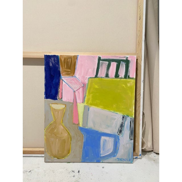 Abstract Sarah Trundle, Contemporary Abstract Still Life, "The Comforts of Home" For Sale - Image 3 of 5