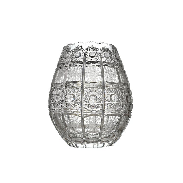 Late 20th Century Late 20th Century Bohemian Queen Lace Crystal Cut Vase For Sale - Image 5 of 5