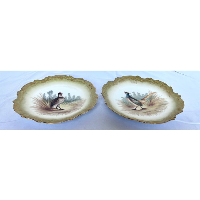Antique French Limoges Game Bird Cabinet Plates - Coiffe & Cie, Pair For Sale - Image 9 of 18