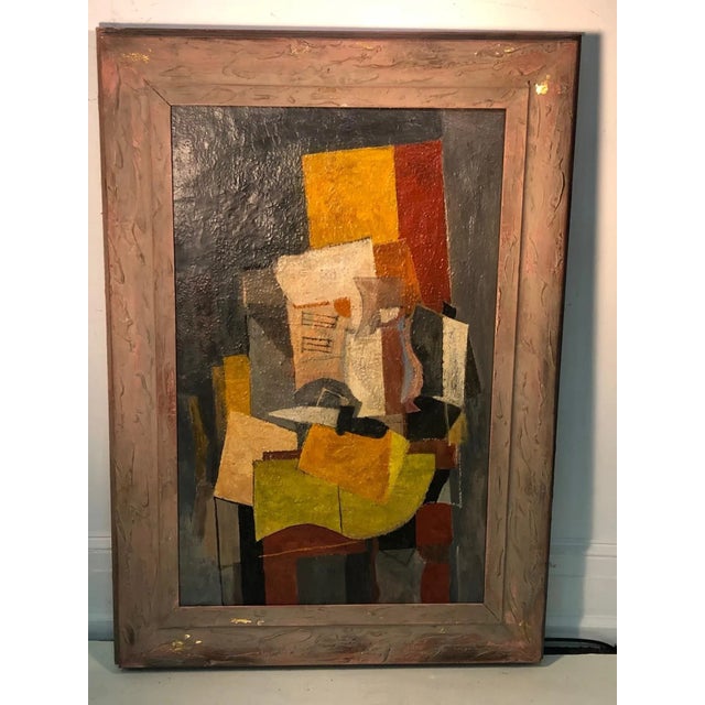 Abstract 1930’s -1940’s Cubist Modernist Painting For Sale - Image 3 of 10
