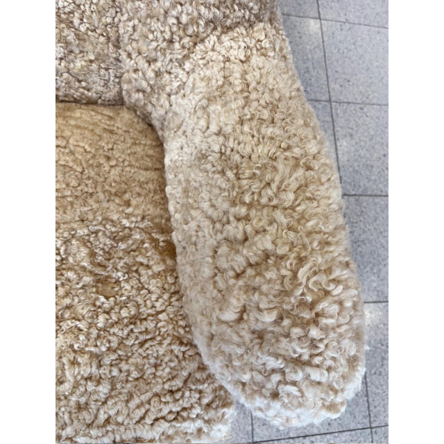 Danish Modern Lounge Chair in Shearling in the Style of Fritz Hansen For Sale - Image 10 of 14