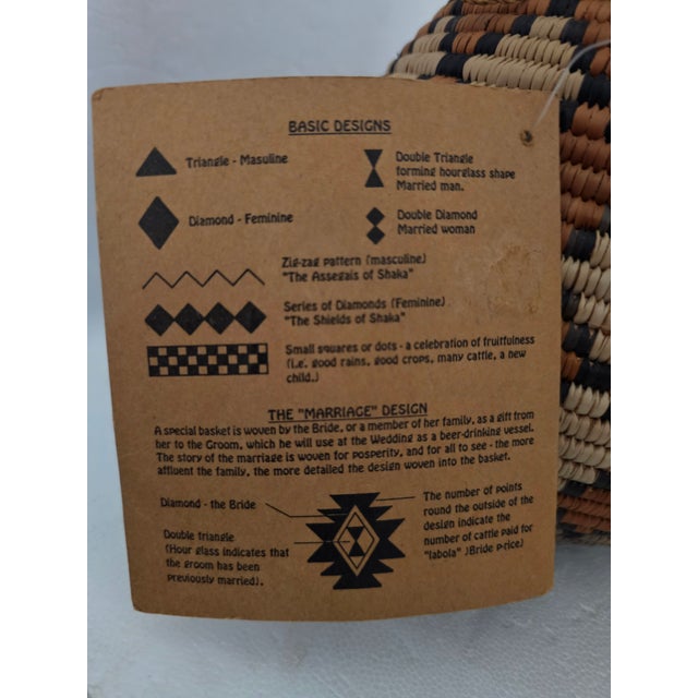Handcrafted Traditional Zulu Lidded Basket From KwaZulu South Africa For Sale - Image 10 of 10