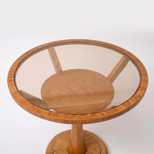 Vintage Czechoslovakian Console Table in Ash and Smoked Glass, 1950s, in Good conditions. Designed 1950 to 1959