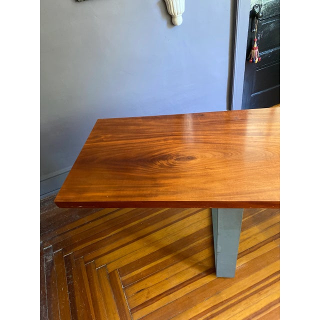 Wood Mid Century Solid Sapele Mahagony Slab Dining Table For Sale - Image 7 of 12