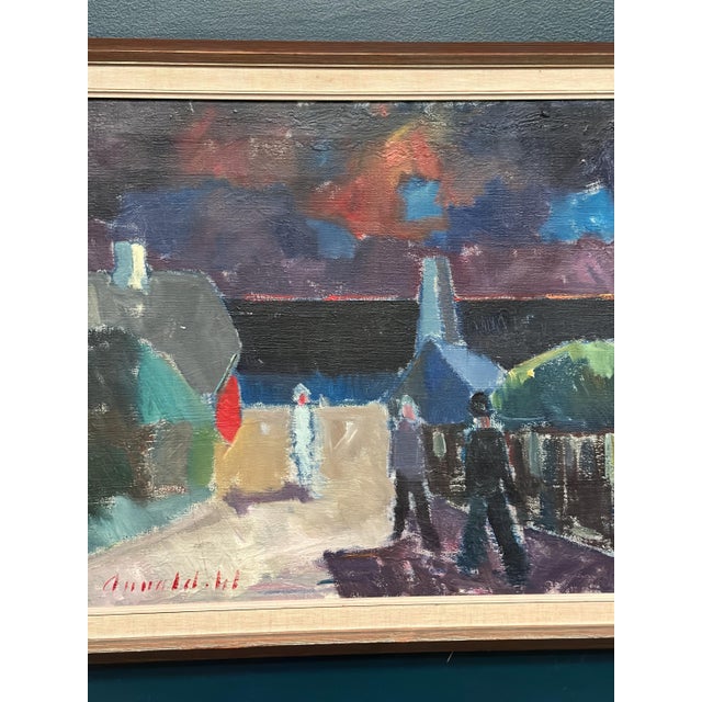 Arnold W. Pedersen, Promenad, 1960s, Oil Painting on Canvas, Framed For Sale - Image 4 of 17