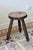Wood Antique Tripod Stool in Dark Wood, 1950s For Sale - Image 7 of 7