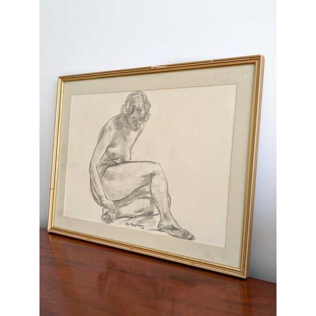 1940s Alexander Macpherson, Female Nude Study, 1949, Charcoal on Paper For Sale - Image 5 of 13