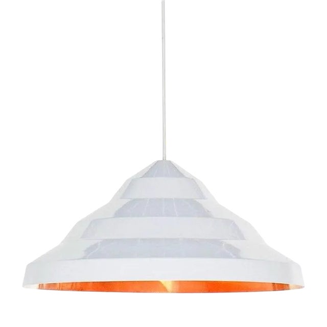 Tom Dixon Step Beat Fat White Pendant Light Fixture, Copper, Contemporary, Uk For Sale
