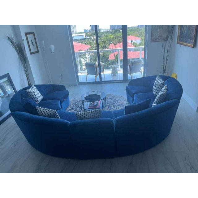 Century Furniture Blue Sectional Sofa For Sale In Miami - Image 6 of 8