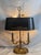 Wildwood Vintage Brass Bouillotte Style Two-Light Table Lamp With Black Tole Shade and Gilt Decoration For Sale - Image 16 of 18