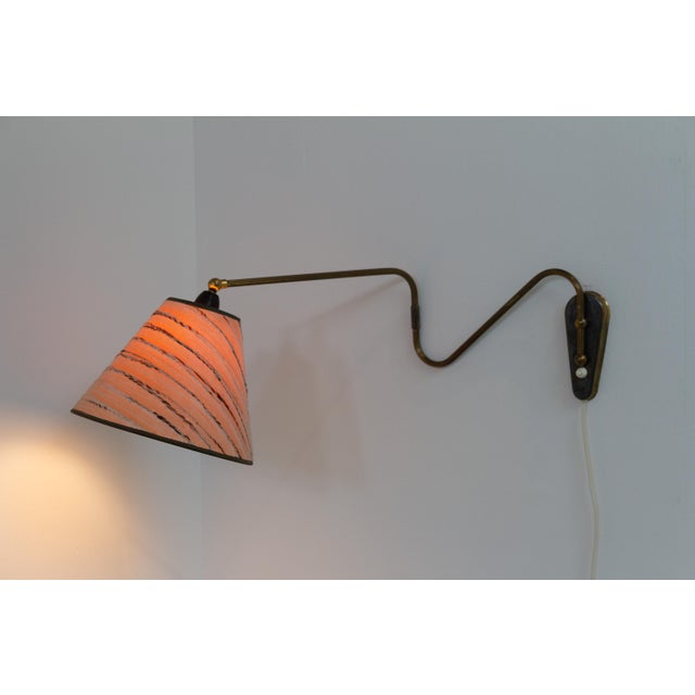 Danish Articulating Brass Wall Light, Denmark, 1940s For Sale - Image 16 of 18