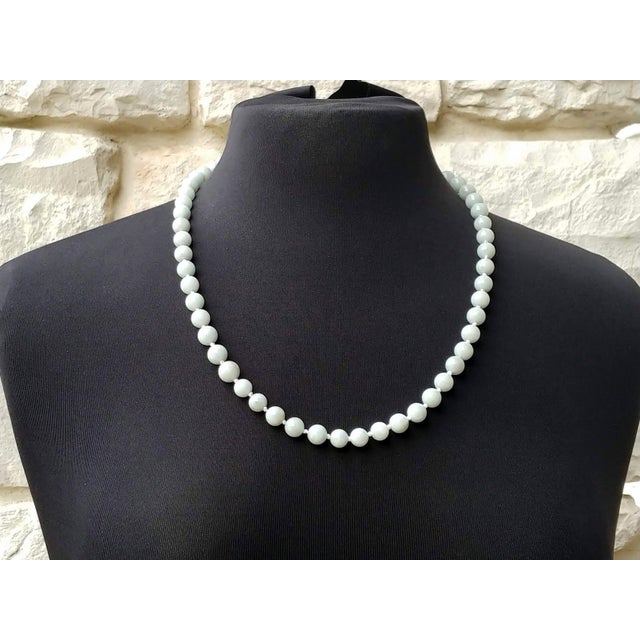 Vintage Art Deco Celadon Jade Beaded Necklace, 24.5 Inches, 1920s For Sale In Cleveland - Image 6 of 10
