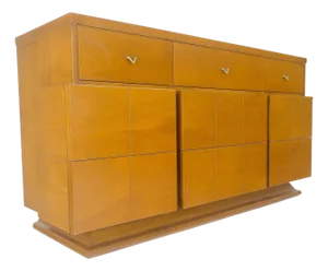 American Mid Century Modern Light Birch 9 Drawers 63” Long Dresser MINT
