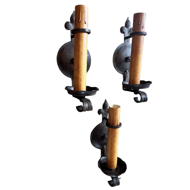 These forged sconces would look great in so many rooms of your home. Perfect for hallways or entry with their great side...