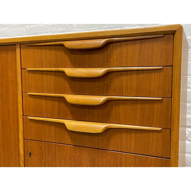 Mid Century Modern Teak Highboard Sideboard | Swedish Credenza by Beril Fridhagen for Bodafors, Vintage Scandinavian Bar Cabinet, 1960s For Sale - Image 14 of 15