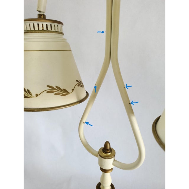 1950s French Bouillotte Style Metal Tole Desk Lamp With Shades For Sale - Image 13 of 15