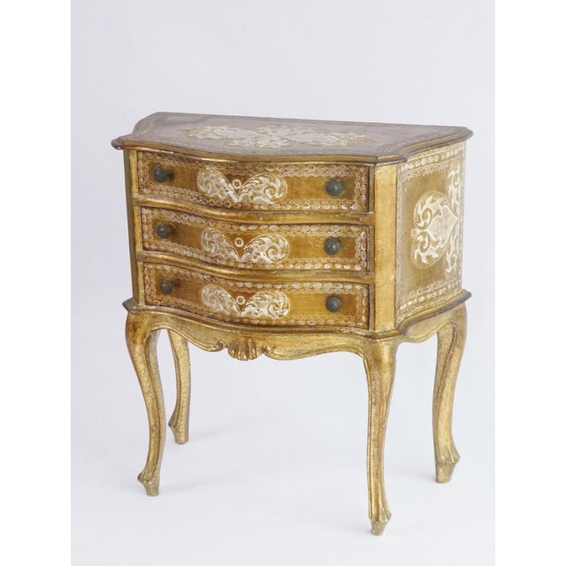 Italian Florentine Gilt Wood Chest of 3 Drawers, 1960s For Sale - Image 11 of 11