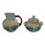 Antique 19th C. English Majolica Pond Lily & Rope Pitcher Set - Samuel Lear For Sale