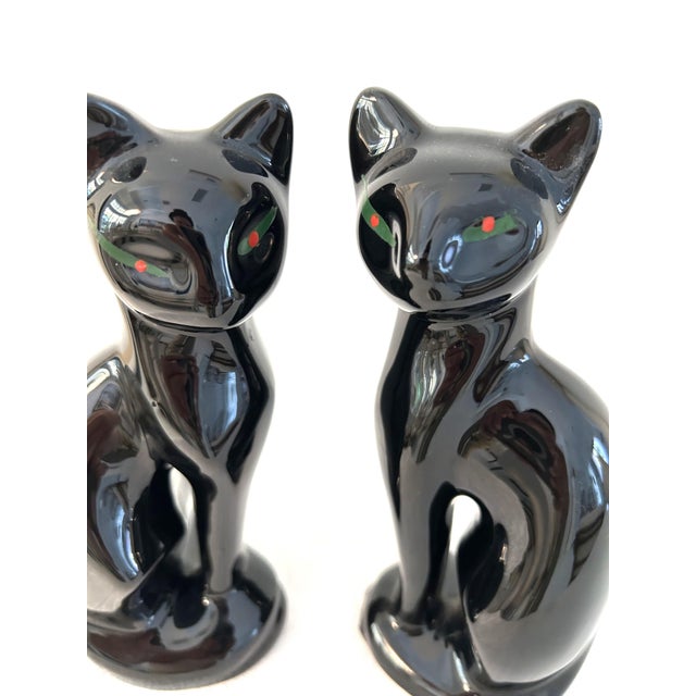 Mid-Century Modern Mid-Century Sitting Siamese Cat Figurines, a Pair For Sale - Image 3 of 6