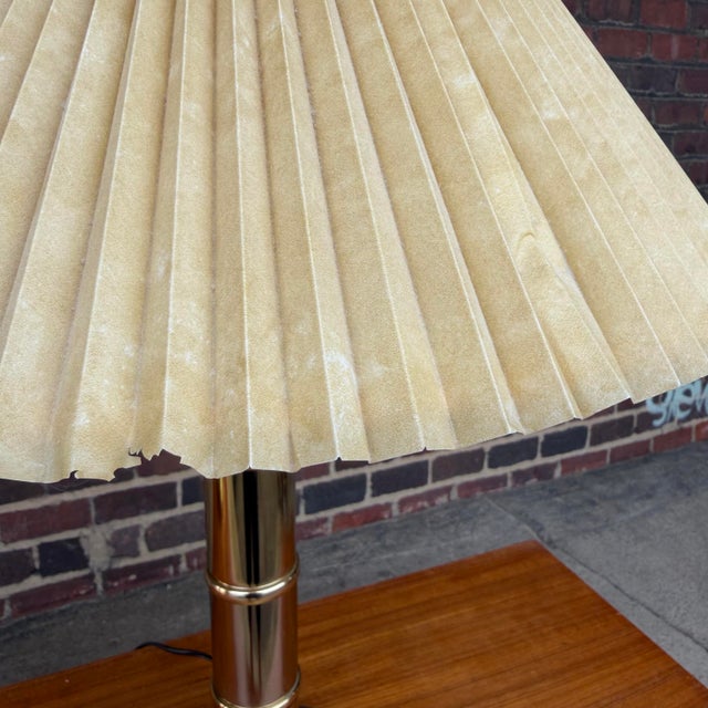 Mid 20th Century 1980s Faux Bamboo Brass Table Lamps - A Pair For Sale - Image 5 of 11