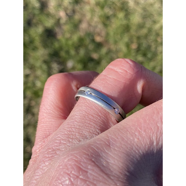 The Chestnut: Signed Gentleman's Platinum Band Set with Natural Diamonds For Sale In Philadelphia - Image 6 of 9