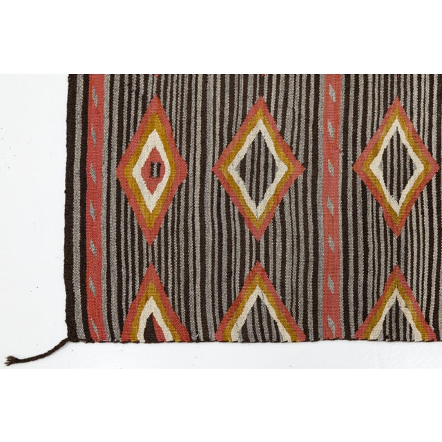 Contemporary Southwest Navajo-Style Wool Rug With Geometric Diamond Motifs For Sale In New York - Image 6 of 8