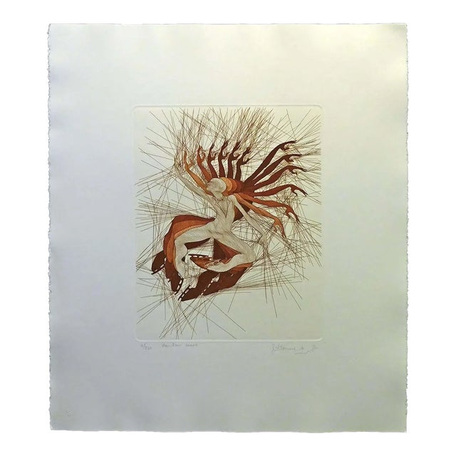 1980s Guillaume Azoulay Hamilton Encore Signed Original Intaglio Etching Art For Sale