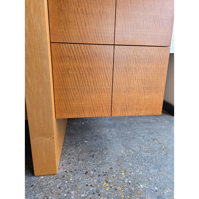 1990s Frank Lloyd Wright Inspired Sideboard Maple Modern Credenza Cabinet For Sale - Image 5 of 12