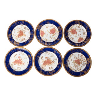 Late 19th Century William Alsager Adderley & Co. Dinner Transferware Plates - Set of 6 For Sale